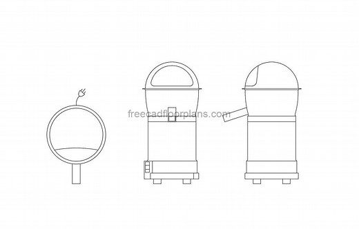 Juicer Machine Mixer - Free CAD Drawings