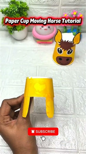 Paper Cup Moving Horse Tutorial #shorts #viral #diy #stayinnovative #creative #cute #inspiration