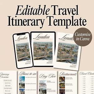 Trip Itinerary Planner Template | Customizable Travel Planning PDF for Mobile and Tablet | Printable Trip Organiser for Canva - Etsy UK