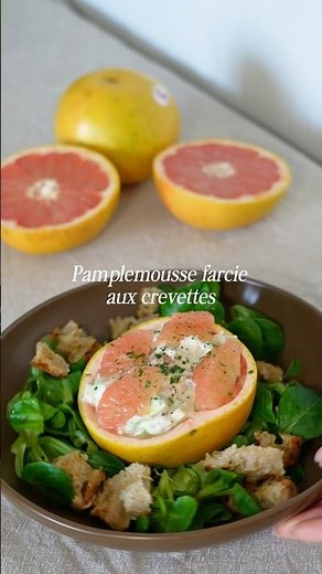 Pamplemousse farcie aux crevettes #recette #healthyfood