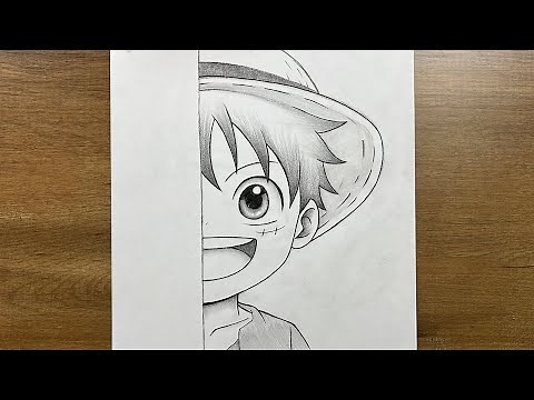 How to Draw Luffy Half Face (One Piece) | Easy Step-by-Step Tutorial