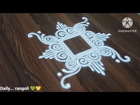 simple rangoli design square shape 💕💕 easy and small rangoli design 💗💗