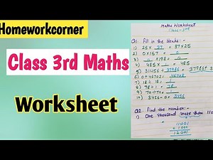 Maths Worksheet for Class 3rd | Class 3 maths Worksheet | Maths for Grade 3