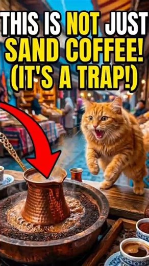 How does coffee boil without a fire? ⏳ This is Turkish Sand Coffee. #coffee #streetfood #shorts