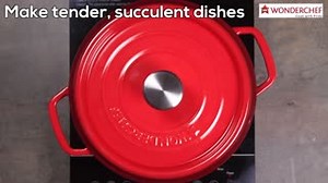 Most people associate slow cooking with rocket science. All you need is #cookware that distributes heat evenly and made of cast-iron. Simmer a stew, make pasta, dum biryani, roast meat, bake a cake or an aromatic curry. #Wonderchef Ferro Cast-Iron #Casserole is ideal for any recipe. This statement piece can go straight from your oven to your dining table. Suitable for use on gas top, induction/electric plate or an oven. To buy visit https://www.wonderchef.com #casserole #slowcookingrocks #castir