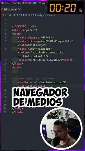 AUDIO EN HTML - 🌎Cursos gratis completos en mi Canal de Youtube. ⬆️ #html5 #webdeveloper