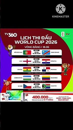 Lịch thi đấu World Cup 2026 ngày 18/6