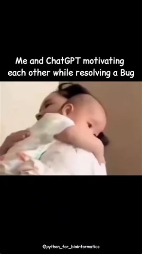 Ashish Singh on Instagram: "Me and ChatGPT debugging at 2 AM: ‘You got this.’ ‘No, we got this' #bioinformatics #biotechnology #chatgpt #pythonprogramming #coding"
