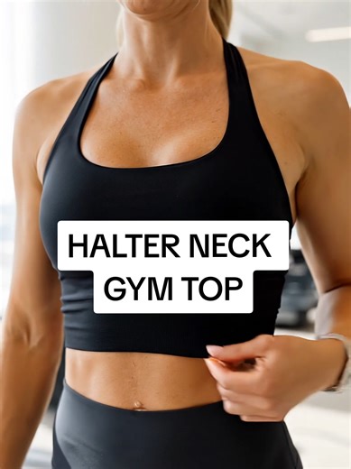 Halter neck tops, great for the gym #halternecktop #gymgear #workouttop #aigc