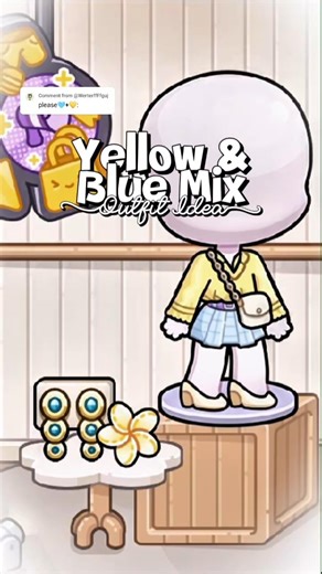 Yellow & Blue Mix Outfit Idea💛💙 #avatarworld #viral