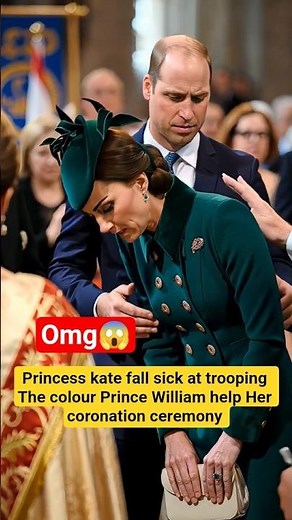 Princess kate fall sick trooping The colour Prince William help Her #shorts #katemiddleton #william