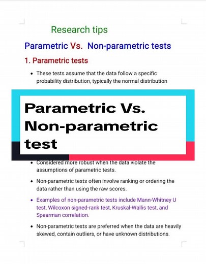 Parametric Vs. Non-parametric Tests in Research