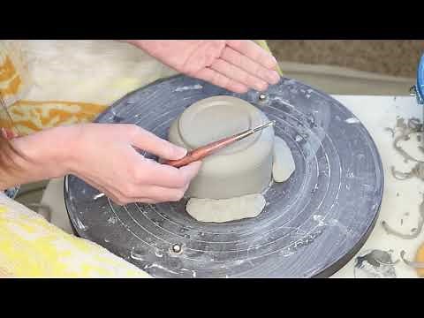 Pottery Tutorial- Trimming a Pot With a Foot or Without