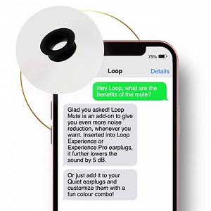 Big things come in small packages! 💪 Loop Mute is our add-on that lowers the sound by an extra 5 dB when inserted into our Loop Experience or Experience Pro. 😌 | Loop