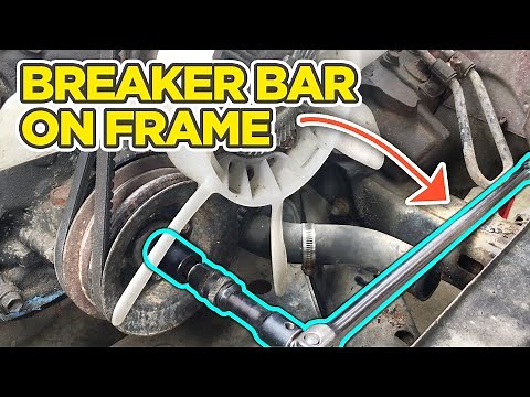 How to: Remove Crank Pulley Bolt Without Impact Gun, using the Starter & Breaker Bar - Easy!