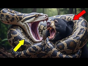 🐍 Python vs 🐻 Asiatic Black Bear | Ultimate Wildlife Battle HD 4K