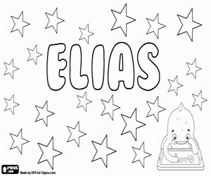 Elias,  biblical name coloring page printable game