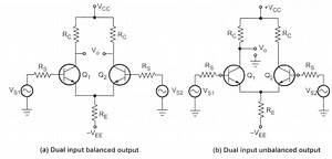 Different configurations differential amplifier analysis