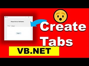 How to create Tabs in Vb.net |TabPages in Vb.net | Tab Control in vb.net |
