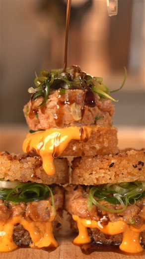Mini Ahi Tuna Poke Burger Appetizer Recipe