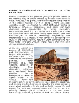 Erosion & STEM Worksheet Sub-Plan or Classwork & Homework