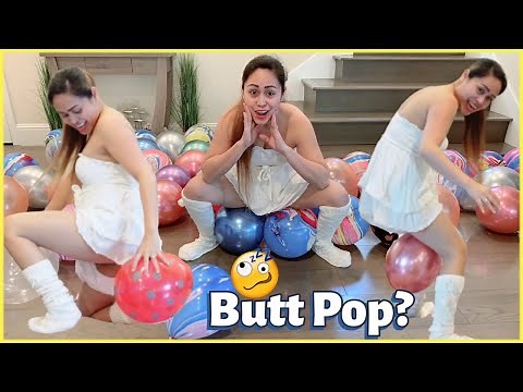 Balloon Challenge sit to pop 50 Balloons with Extreme Popping sounds