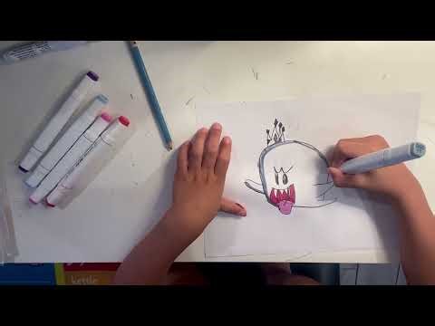 How to draw King Boo from Mario Kart Deluxe 8
