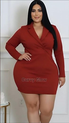 Plus Size Stylish Red Blazer Mini Dress | Modern Power Style