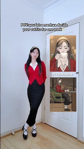 one week of outfits inspired by a webtoon ✨ #outfits #manhwa #pinterest #shoujogirl #outfitideas