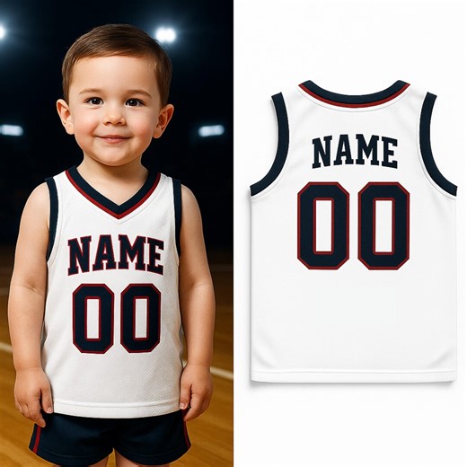 Custom Kids Basketball Jersey – Personalized Baby & Toddler Sleeveless Sports Jersey With Name / Number, Unique Baby Gift - Etsy