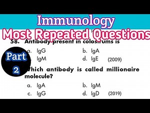immunology mcqs with answers || immunology || biology most repeated questions (20)
