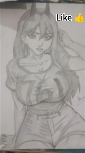 Drawing POWER | Chainsaw man 😈#shorts #power #chainsawman