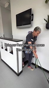 Stress-free vet visits come from using the right tools and positive training to keep pets calm and confident. Our friends at Red Rock Veterinary Health helped Dewey overcome his anxiety by using target training and tasty treats, empowering him to step onto the scale on his own without any lifting or restraint. We love to see pets empowered to move with confidence and choice during every visit! Interested in learning more about how to create these compassionate, low-stress experiences? Get starte