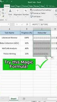 Build a Progress Bar in 10 Seconds! 📊 #ExcelTips #Shorts #Excel #YourSkillUpLab