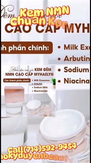CaoKyDuyen Beauty LLC on Instagram: "Mimocell Ml-100 NMN Mela Cream, một sản phẩm chăm sóc da do Hàn Quốc sản xuất. Thành phần chính: Chứa NMN, Exosome sữa, Arbutin, Natri DNA và Niacinamide. Lợi ích: Được thiết kế để làm trắng, chống nhăn và cải thiện tông màu và độ săn chắc của da. Chức năng: Một loại kem dưỡng ban đêm giúp dưỡng ẩm sâu và giúp giảm sự xuất hiện của nám.##whoo #ohui #sum #hera sulwhasoo reels video clip xuhuong usa dallas texas korea japan nmn collagen caokyduyenbeauty website