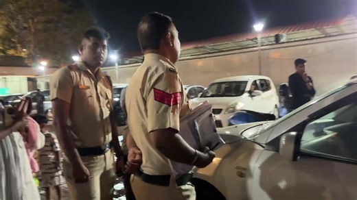 Car Partially Submerged At Panaji Ferry Ramp After High Tide A parked car was partially submerged in the river at the Panaji ferry ramp following high tide. Fire and Emergency Services were rushed to the spot to carry out operations to retrieve the vehicle. No injuries have been reported. #Panaji #HighTide #FerryRamp #SubmergedCar #GoaNews #EmergencyServices #FireAndEmergency #RiverIncident | Prudent Media