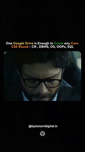 ByteMart on Instagram: "🚀 One Google Drive = Enough to Crack Any CS Core Round! 🔥 Stop wasting hours searching random notes, PDFs & playlists ❌📚 ✅ This single Drive has everything you need to master: 🌐 Computer Networks (CN) 🗄️ DBMS 💻 Operating Systems (OS) 🏗️ System Design 🧾 SQL ✨ + many more CS core topics Perfect for ✅ Placements | Interviews | Last-minute Revision 🎯💯 💬 Comment “DRIVE” and I’ll send you the complete Google Drive folder instantly 📩⚡ #CSCoreSubjects #DBMS #Operating