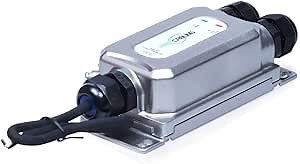 FASTCABLING Industrial Outdoor PoE Injector 60W for Mesh Network, 24V-56V Input, Wide Range Temperature -40-75 Degree, Directly Bury, IEEE802.3at/bt