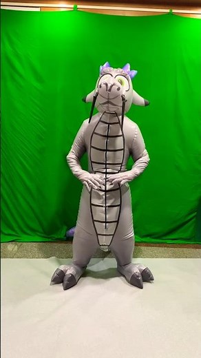 Gray inflatable dragon costume #inflatablecostume