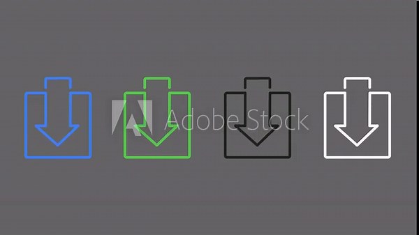 Download and Import Icon Animation Set. Looping Outline Arrow for Data Save and Drag-and-Drop UI. Stock Video