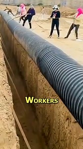 Underground Drainage Pipe Installation Using Manual Techniques. #DrainagePipeInstallation #ConstructionWork #UndergroundInfrastructure #PipeLayingProcess #CivilEngineeringInAction | Doraya Jennings