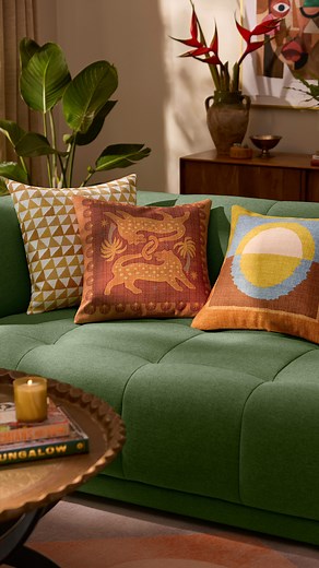 Ruggable on Instagram: "The softest hard launch ever. ️ Come home to color with our all-new Ruggable x Justina Blakeney Throw Pillows"