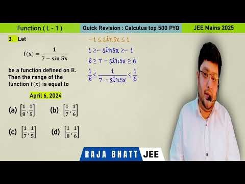 Jee Main and Advanced Calculus Function PYQ Important Ques 3