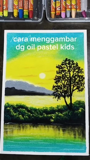 47 reactions · 9 comments | Tutorial menggambar dengan oil pastel kids di media sketchbook uk A4 Produk  @kiddyplaystore #art #painting #drawing #oilpastel #grasp | Nefri Art | Facebook
