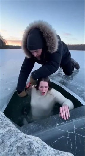 Seconds Away from Disaster… Ice Rescue Miracle #IceRescue #FrozenLake #HeroicRescue #WinterRescue