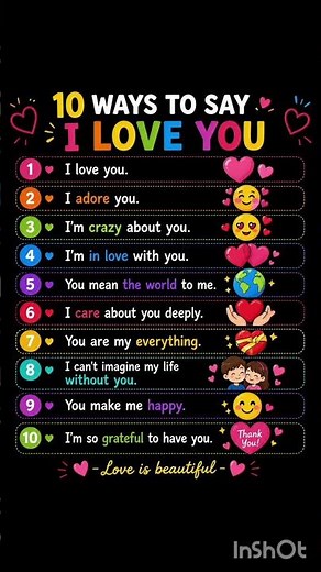 10 ways to say I love you ❤️ #english #love