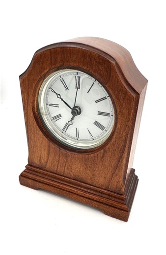 Vintage Wood Mantel Clock Roman Numerals Mid Century Style Quartz Desk Clock - Etsy