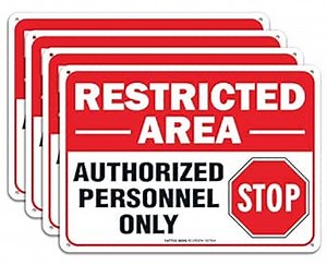 (2 pack) Restricted Area Sign Authorized Personnel Only, Do Not Enter Sign, 10 x 7 Inches .40 Rust Free Aluminum, UV Protected, Weather Resistant, Waterproof, Durable Ink，Easy To Mount: Amazon.com: Industrial & Scientific