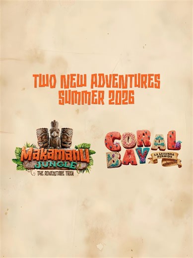 This summer, two new family experiences arrive at PortAventura World 🎢 New for 2026: 🌴 Makamanu Jungle, The Adventure Trek: a brand-new open-air adventure trail in the Polynesia area of PortAventura Park. A challenge-filled exploration trail designed to awaken the explorer spirit in the whole family. 🪸 Coral Bay, La Leyenda Perdida: a new 6,000 m² family area at Caribe Aquatic Park, featuring innovative experiences, including a water coaster unique in Europe and an adventure pool with an obst