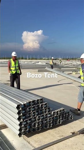 Installing 50X120 meters aluminum structure exhibition hall tent #bozotent #eventtent